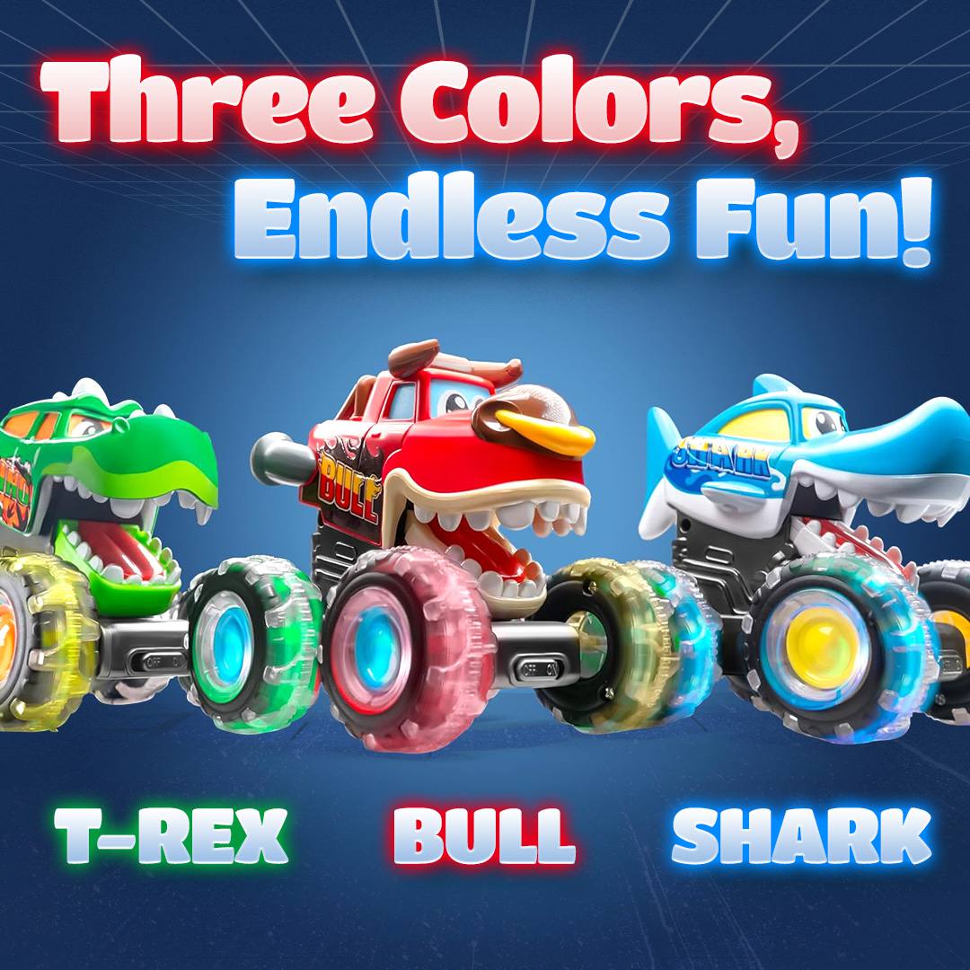 Monster Truck Toy for Kids – Motion-Activated Light-Up Cars