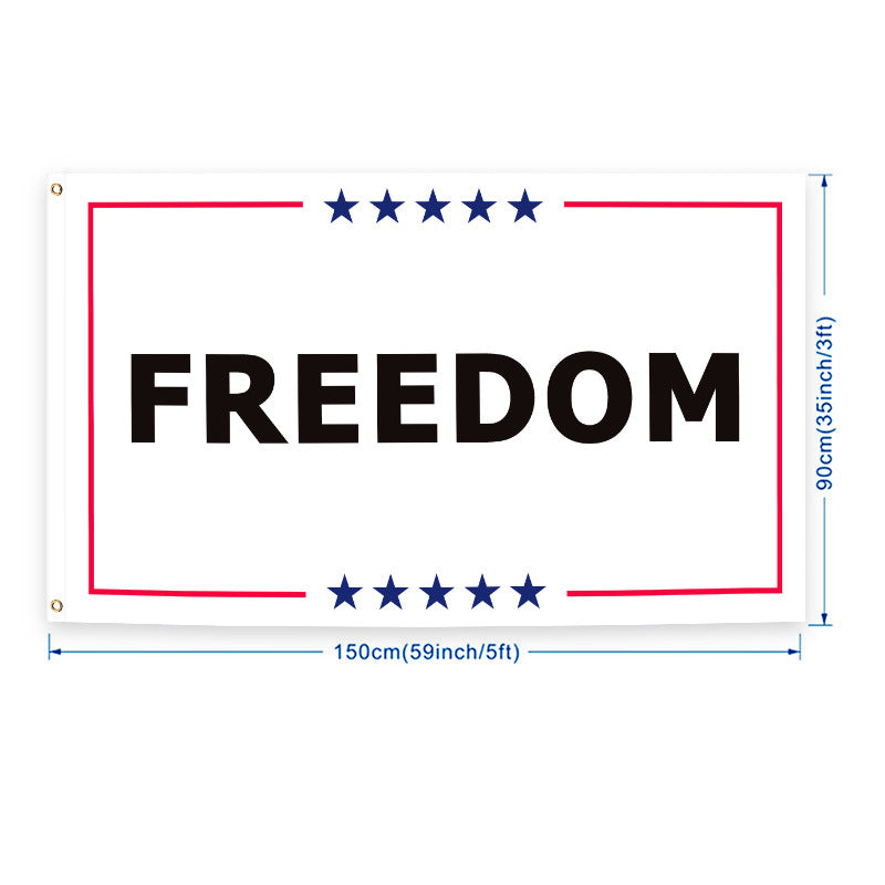 250 years of freedom — minimalist all-white patriotic flag for outdoor display