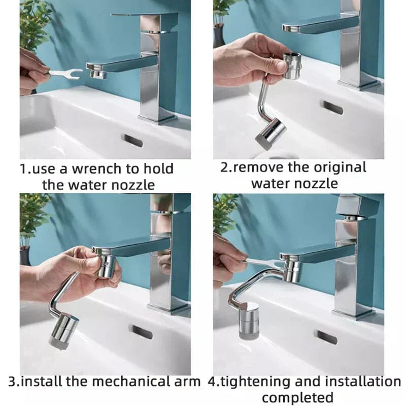 ✨ U-Shape Universal Faucet: 1080° Rotating & Leak-Proof  | Easy Install for Kitchen & Bath  | Fits 99% of Taps! ✅