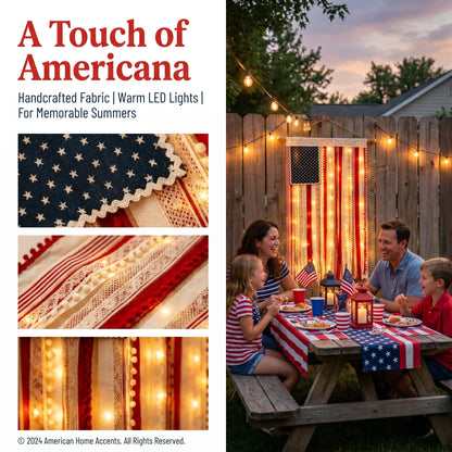 🔥America 250th Anniversary LED Flag Banner– Handmade Patriotic Home Decor (1776–2026)