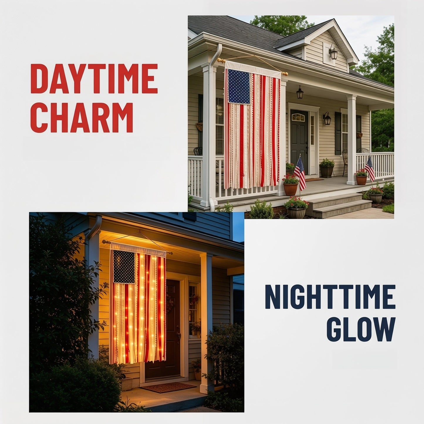 🔥America 250th Anniversary LED Flag Banner– Handmade Patriotic Home Decor (1776–2026)
