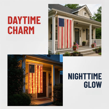 🔥America 250th Anniversary LED Flag Banner– Handmade Patriotic Home Decor (1776–2026)