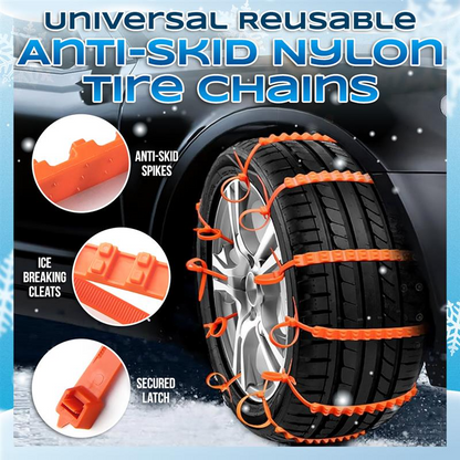 🔥2025 Winter Hot Sale🔥 Universal Reusable Anti-skid Nylon Tire Chains