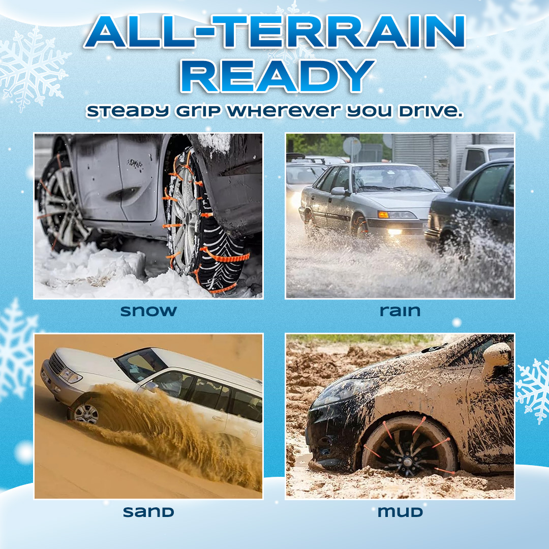 🔥2025 Winter Hot Sale🔥 Universal Reusable Anti-skid Nylon Tire Chains