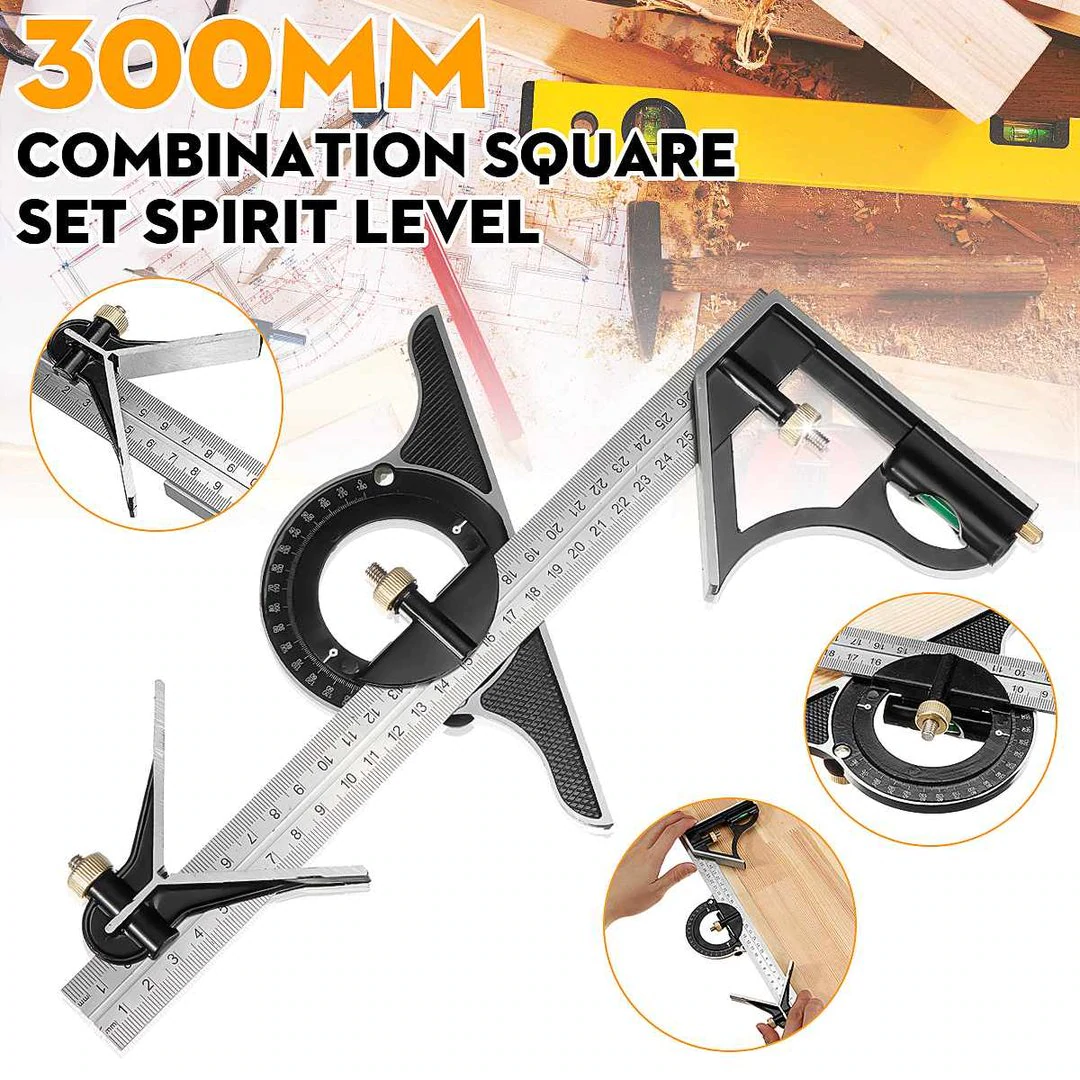 Odeiun™ Professional Combination Square Set – High-Accuracy Measuring Tool for Woodworking & Metalworking