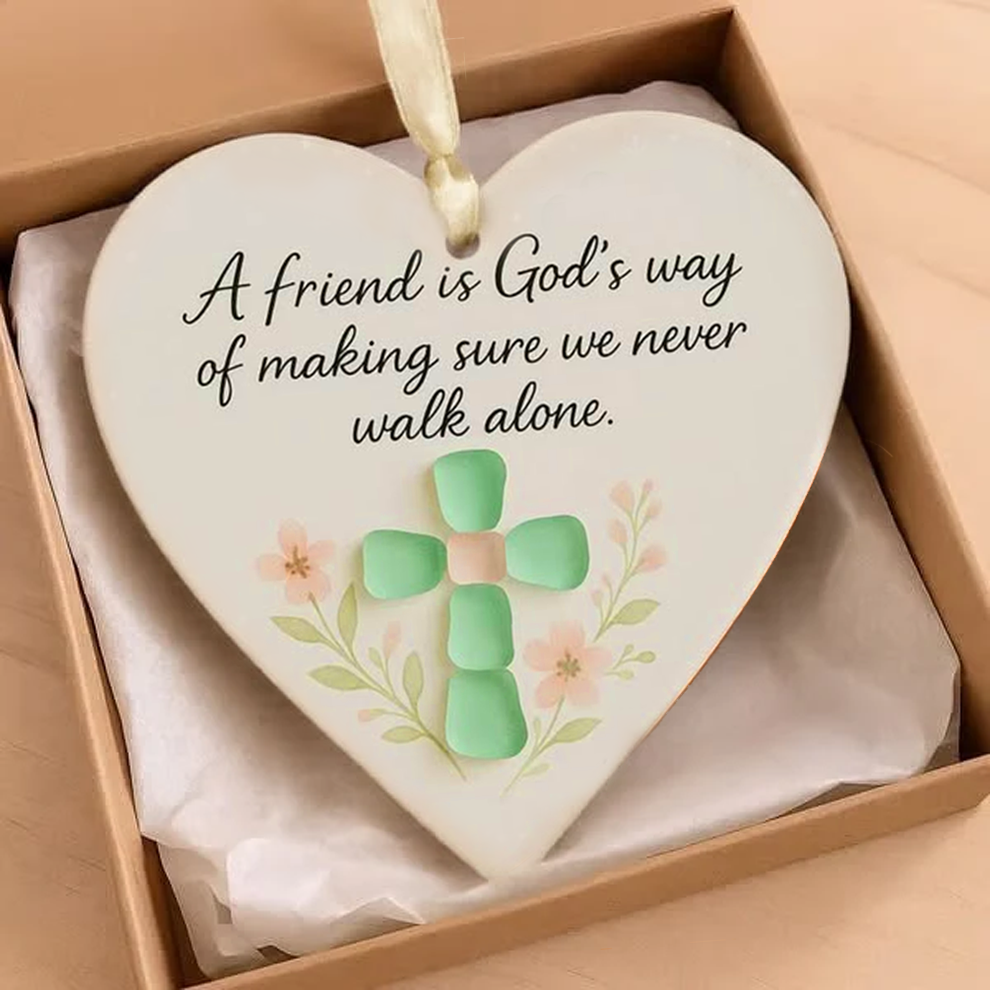 💞LAST DAY SALE 60% OFF!🧣💙Heart-Shaped Sea Glass Friendship Decor🌊✨ Crafted by Hand