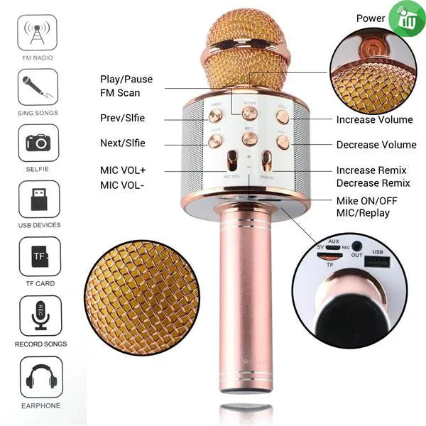 3-in-1 Wireless Bluetooth Karaoke Microphone