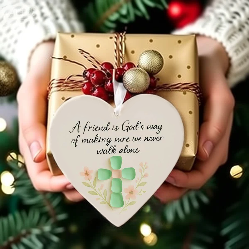 💞LAST DAY SALE 60% OFF!🧣💙Heart-Shaped Sea Glass Friendship Decor🌊✨ Crafted by Hand