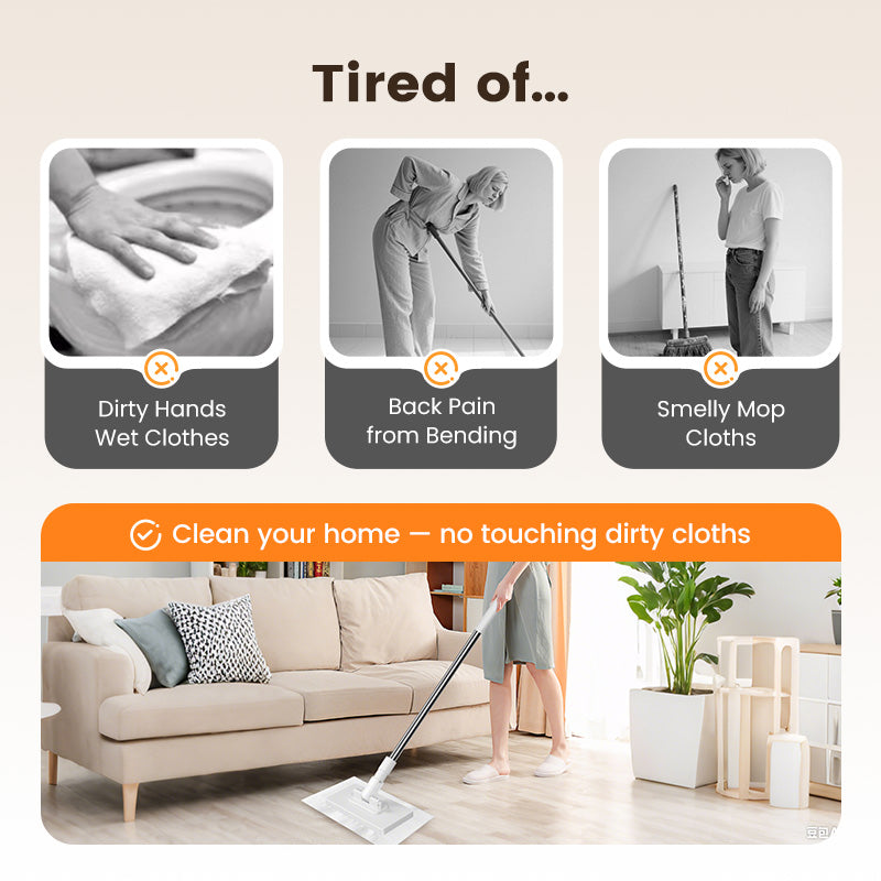 💦Last Day Sales 49% OFF🧹Disposable Dust Mop with 5 Reusable Cloths