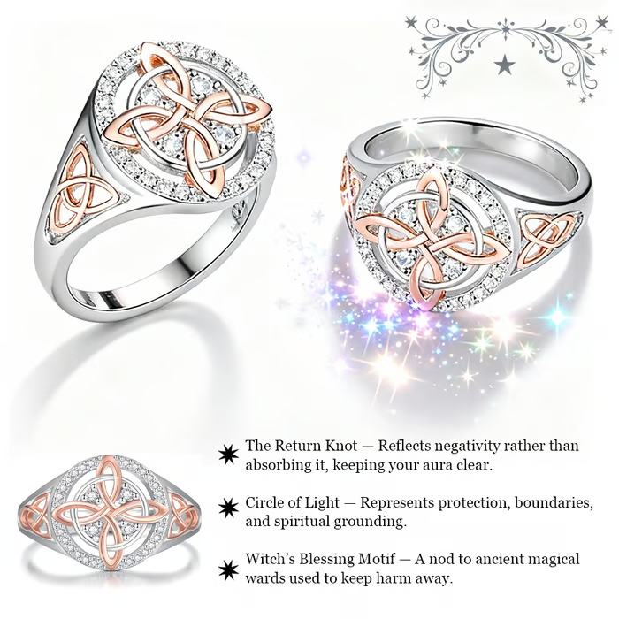 🔥Last Day 50% OFF - 🔮Handmade Witch’s Return-Knot Protection Ring✨