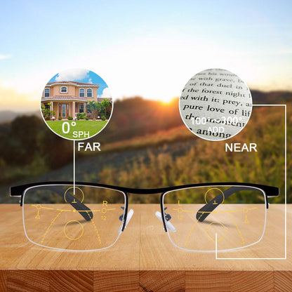 Zakdavi™ Titanium Dual-Focus Progressive Glasses - Seamless Near & Far Vision