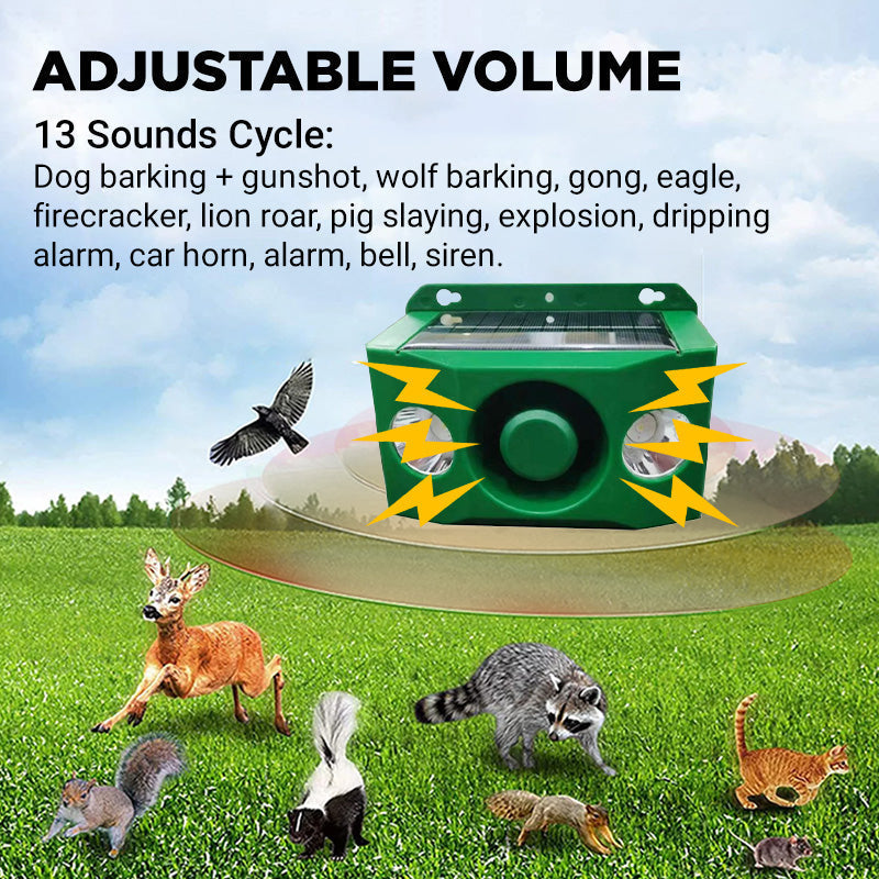 Odeiun™ Animal Repellent Solar Warning Lights with Loud Volume for Gardens, Farms, and Coops