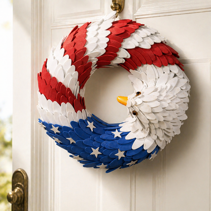 Let Pride Soar at Your Door: The 3D Patriotic Eagle Wreath