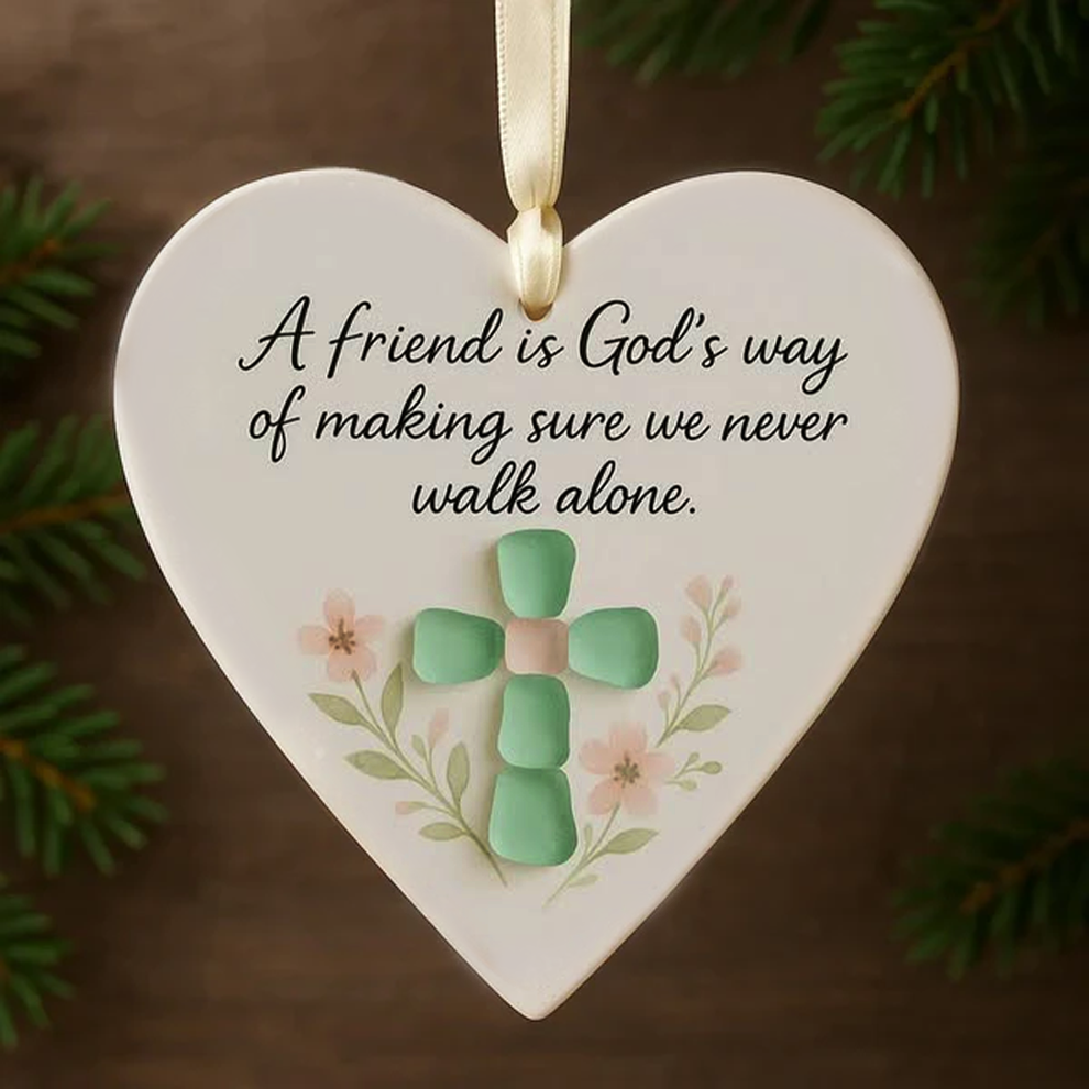 💞LAST DAY SALE 60% OFF!🧣💙Heart-Shaped Sea Glass Friendship Decor🌊✨ Crafted by Hand