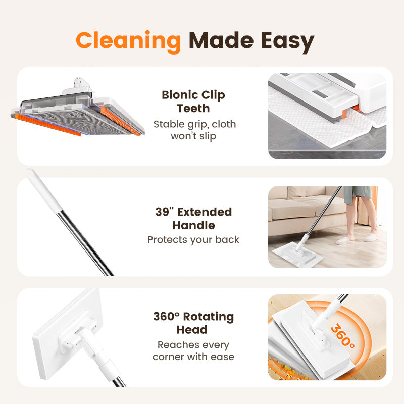 💦Last Day Sales 49% OFF🧹Disposable Dust Mop with 5 Reusable Cloths