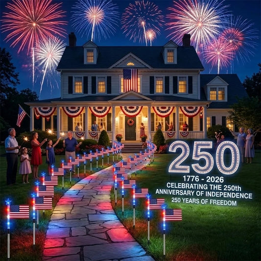 250th Anniversary Solar American Flag Lights