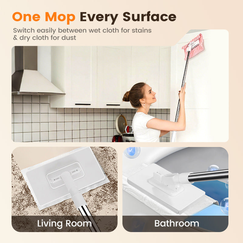 💦Last Day Sales 49% OFF🧹Disposable Dust Mop with 5 Reusable Cloths