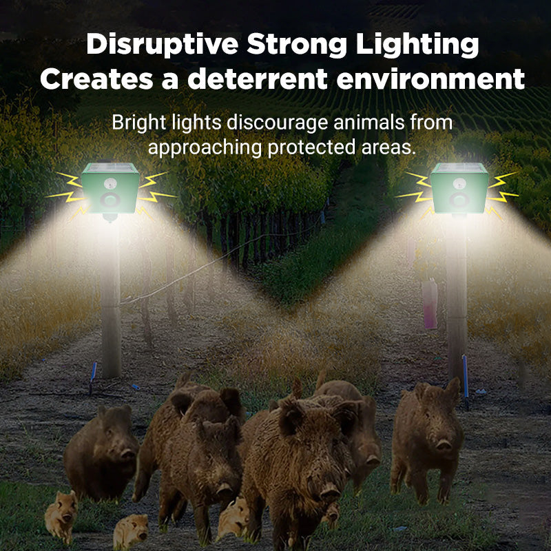 Odeiun™ Animal Repellent Solar Warning Lights with Loud Volume for Gardens, Farms, and Coops