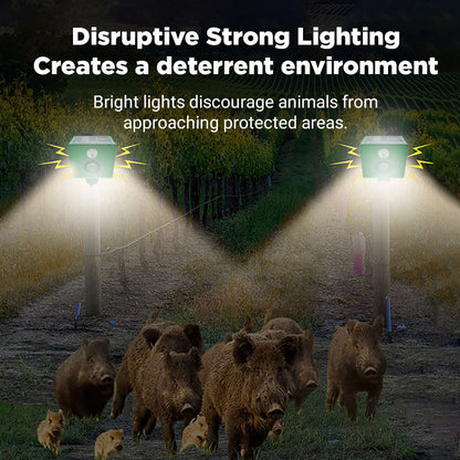 Odeiun™ Animal Repellent Solar Warning Lights with Loud Volume for Gardens, Farms, and Coops