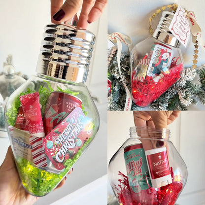 🎄 Christmas Light Bulb Gift Jar
