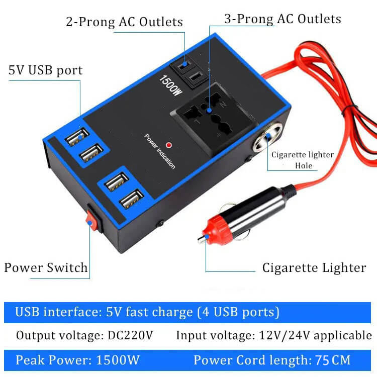 Negusy™ Premium Car Power Converter - Charge Laptop/CPAP/Devices On-The-Go
