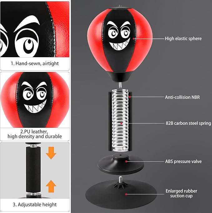 Desktop Boxing Speed Ball with Suction Cup – Stress Relief Boxing Toy for Adults & Kids