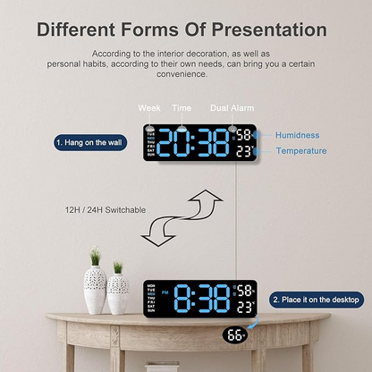 Decorative Multifunctional LED Digital Wall Clock
