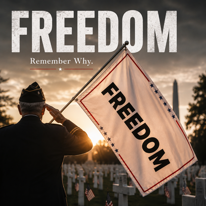 250 years of freedom — minimalist all-white patriotic flag for outdoor display