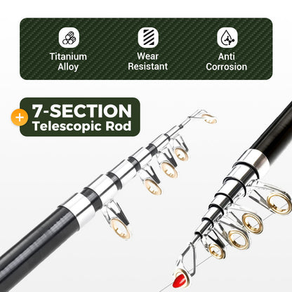 Odeiun™ Foldable Fishing Rod with Integrated Reel