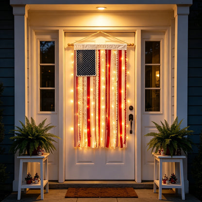 🔥America 250th Anniversary LED Flag Banner– Handmade Patriotic Home Decor (1776–2026)
