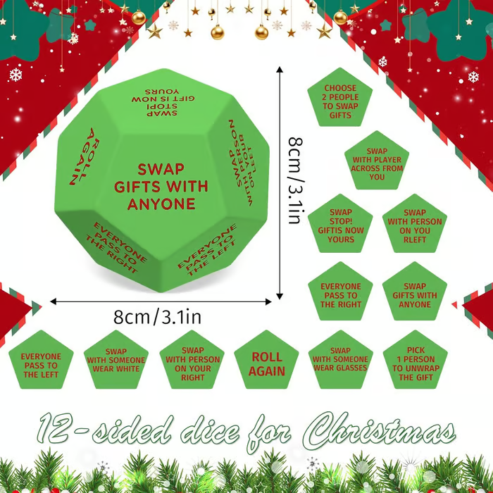 🎁 Hilarious Christmas Gift Exchange Party GameDice