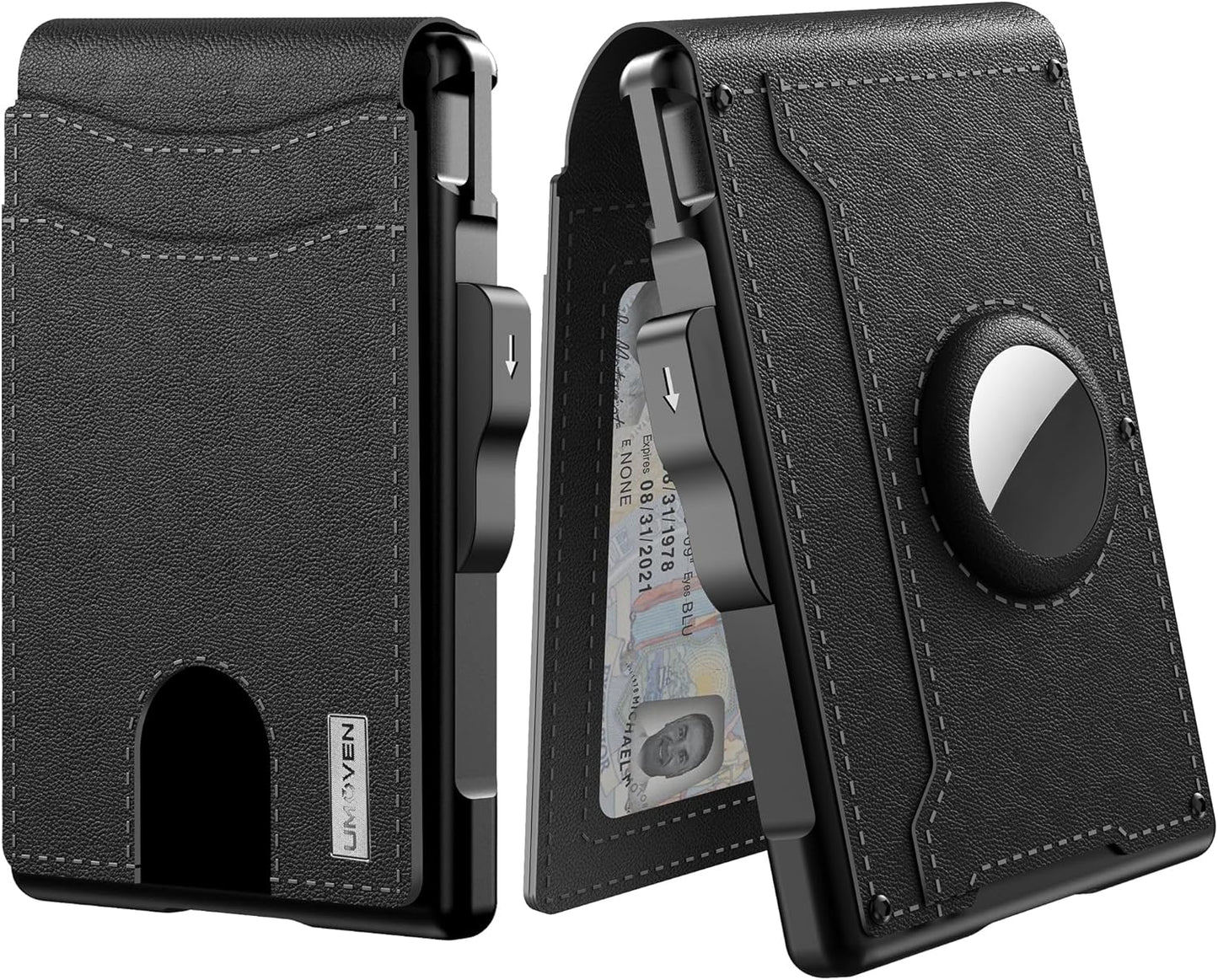 Premium Leather & Aluminum AirTag Wallet – Slim, Secure, and Convenient