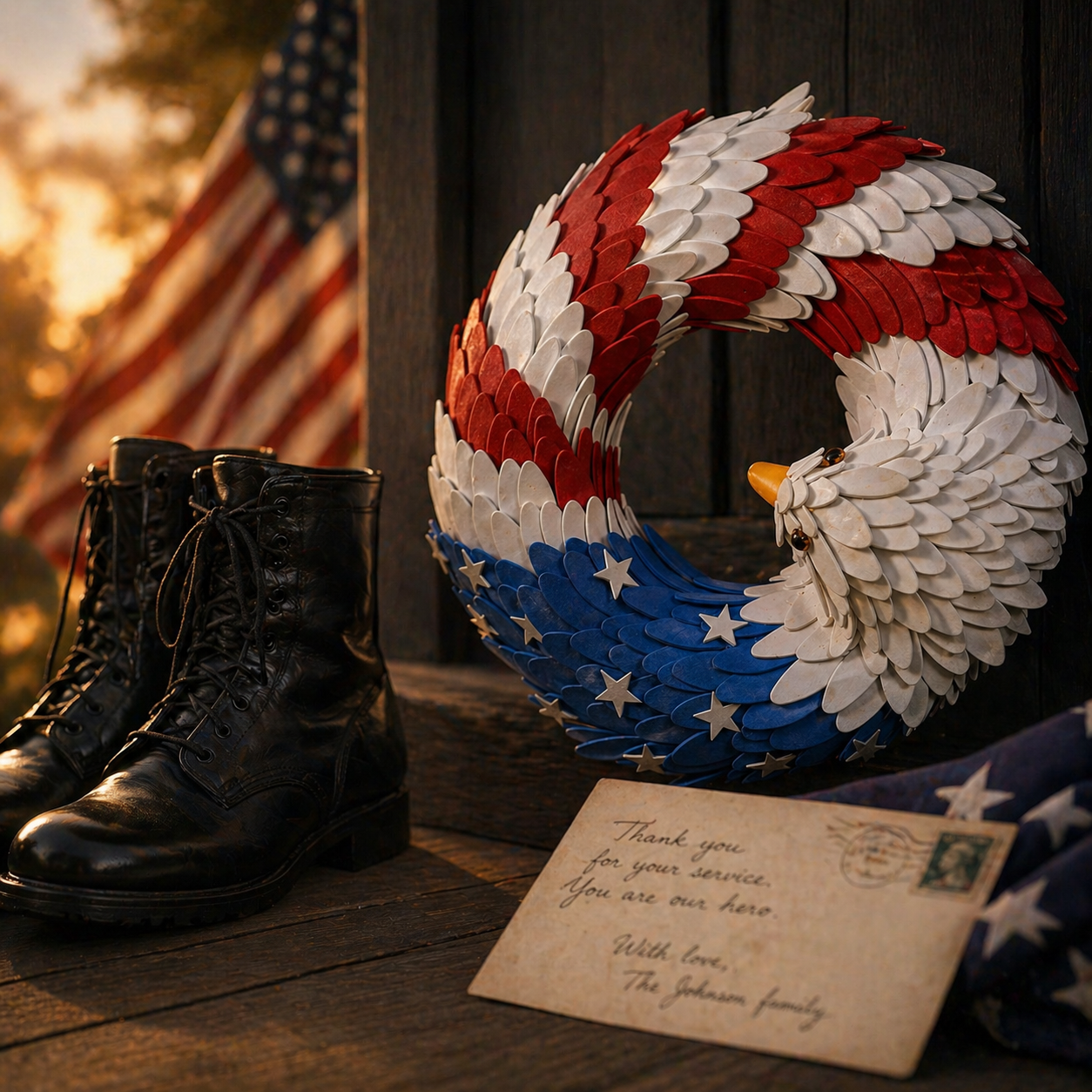 Let Pride Soar at Your Door: The 3D Patriotic Eagle Wreath