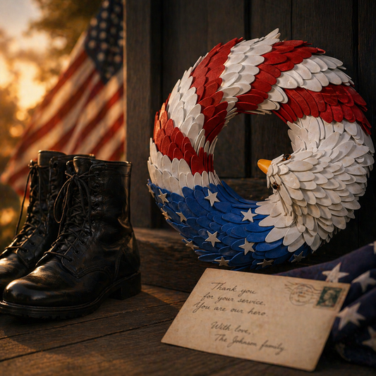 Let Pride Soar at Your Door: The 3D Patriotic Eagle Wreath