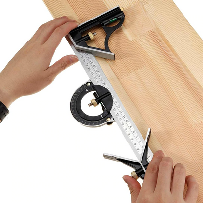 Odeiun™ Professional Combination Square Set – High-Accuracy Measuring Tool for Woodworking & Metalworking