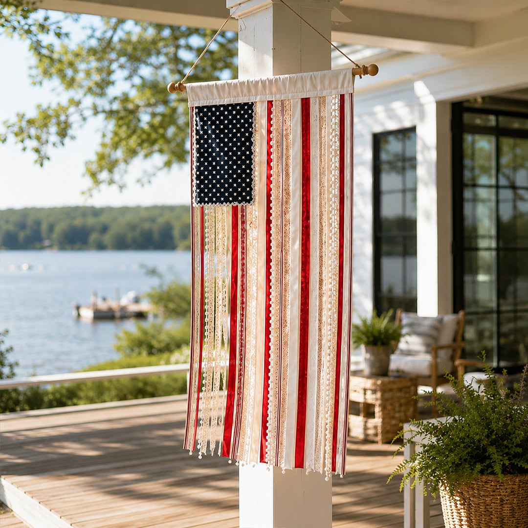 🔥America 250th Anniversary LED Flag Banner– Handmade Patriotic Home Decor (1776–2026)