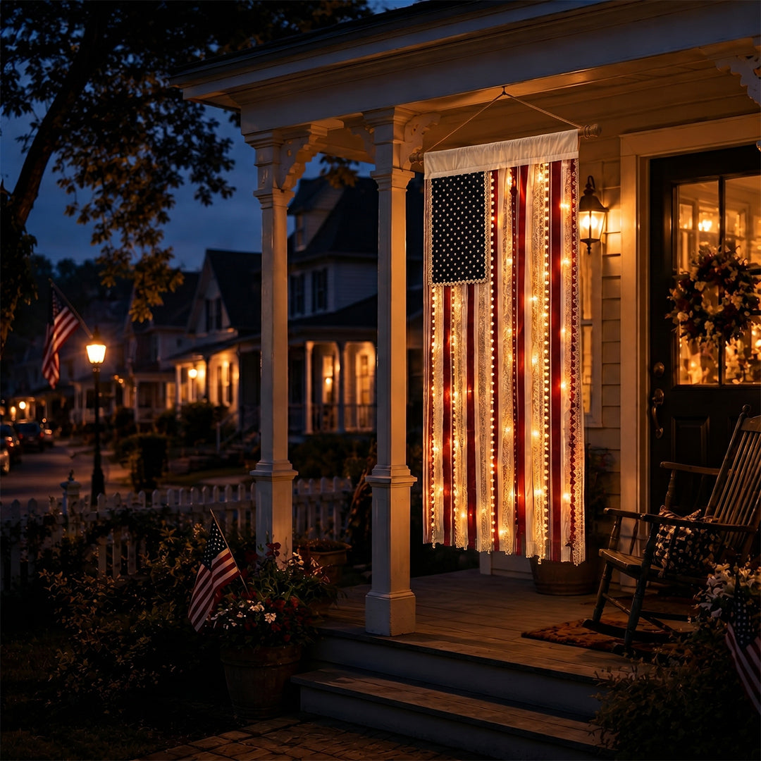 🔥America 250th Anniversary LED Flag Banner– Handmade Patriotic Home Decor (1776–2026)