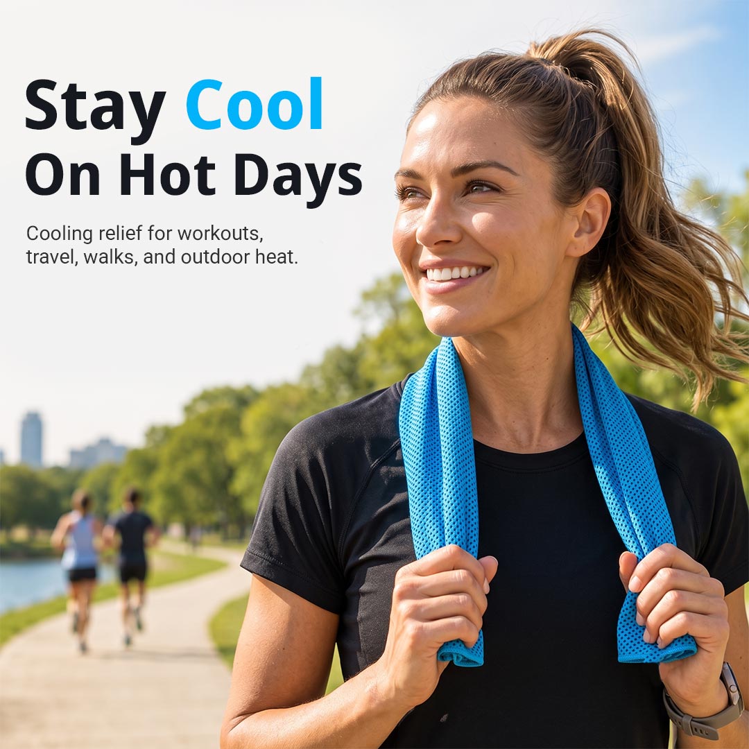 Cooling Towel – Instant Cooling Relief for Workouts, Travel & Hot Days