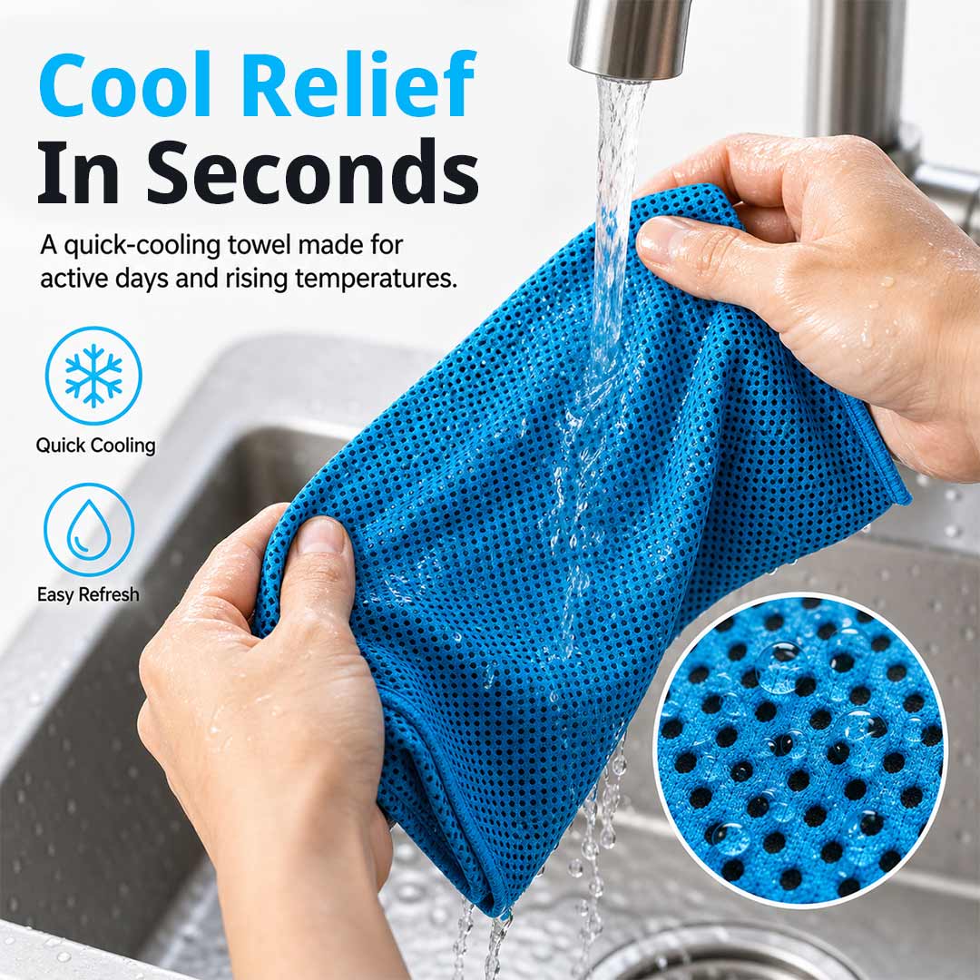 Cooling Towel – Instant Cooling Relief for Workouts, Travel & Hot Days