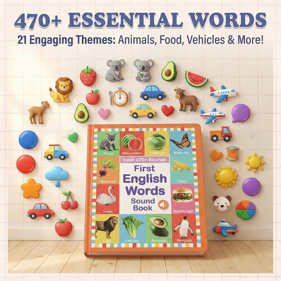 Interactive English Learning Sound Book for Kids with Native Audio & Fun Quiz Mode