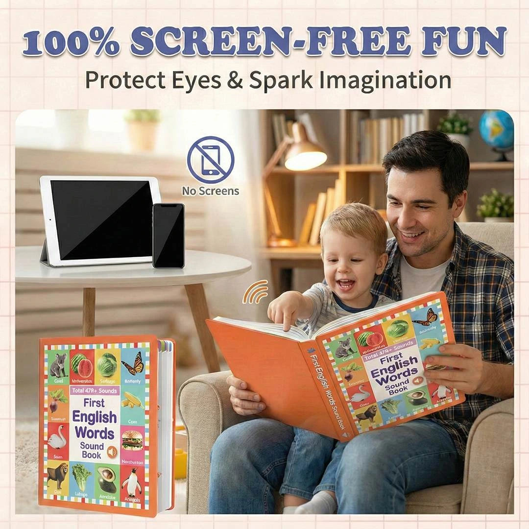 Interactive English Learning Sound Book for Kids with Native Audio & Fun Quiz Mode