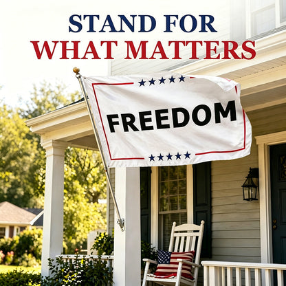 250 years of freedom — minimalist all-white patriotic flag for outdoor display