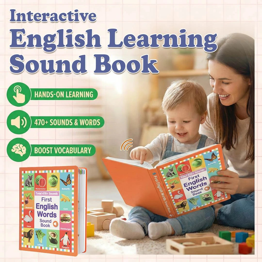 Interactive English Learning Sound Book for Kids with Native Audio & Fun Quiz Mode