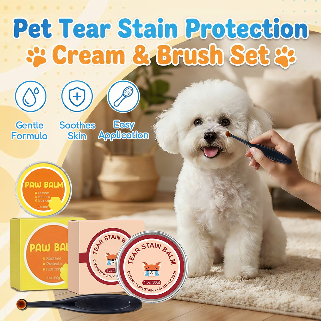 Pet Tear Stain Protection Cream & Brush Set