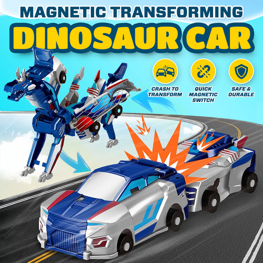 Magnetic Transforming Dinosaur Car – The Ultimate Collision & Change Toy