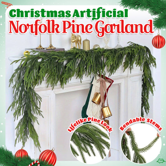 🎅🏻Christmas Sale 50% OFF!! 🎄 Christmas Artificial Norfolk Pine Garland✨