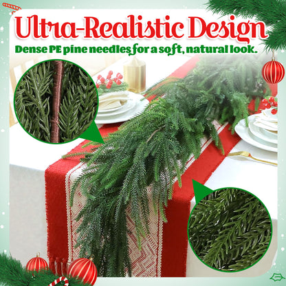 🎅🏻Christmas Sale 50% OFF!! 🎄 Christmas Artificial Norfolk Pine Garland✨