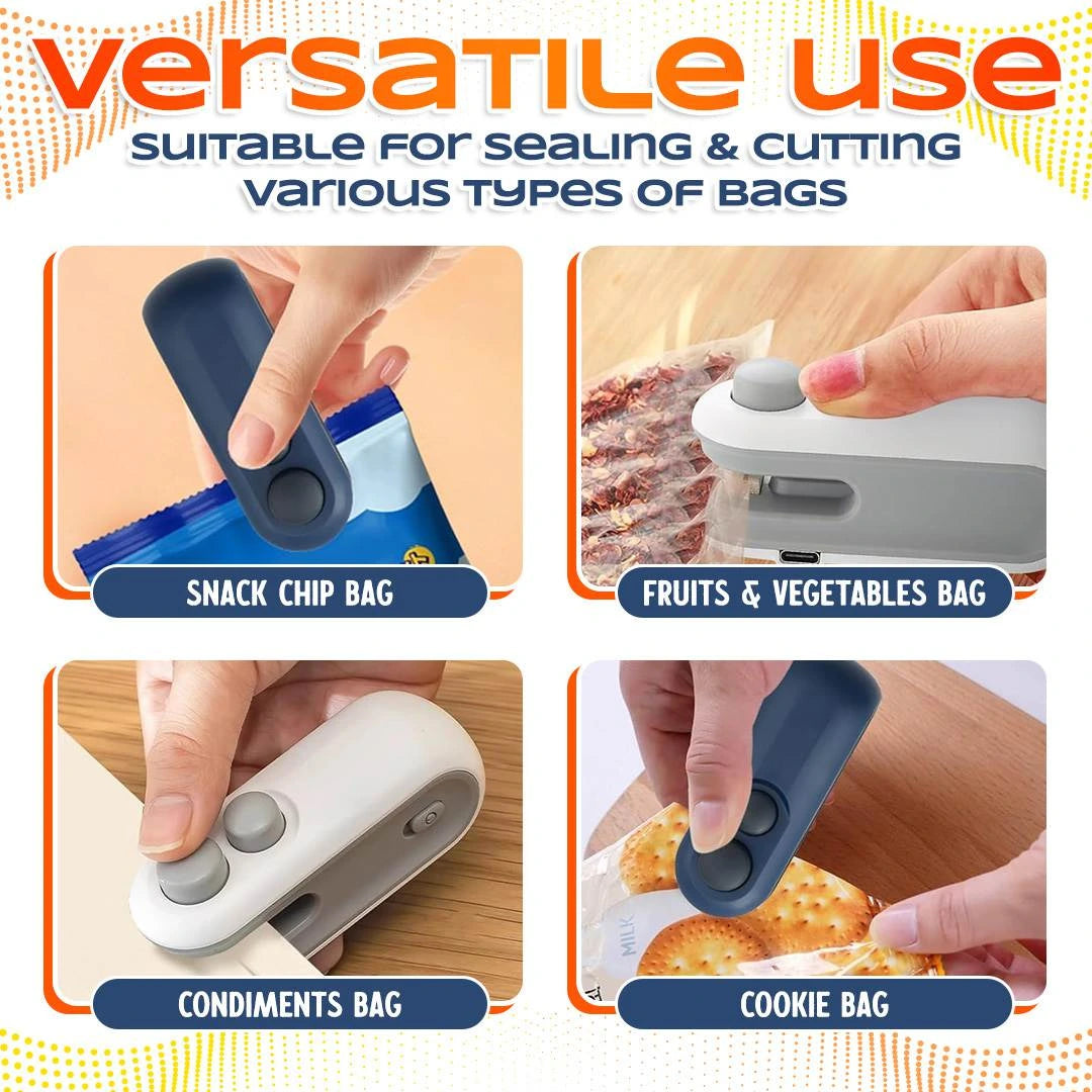 ODEIUN™ 2-in-1 Mini Bag Sealer & Cutter | USB Rechargeable Heat Sealer