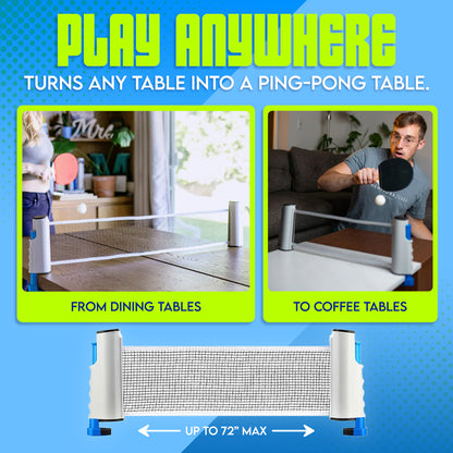 Retractable & Portable Table Tennis Net