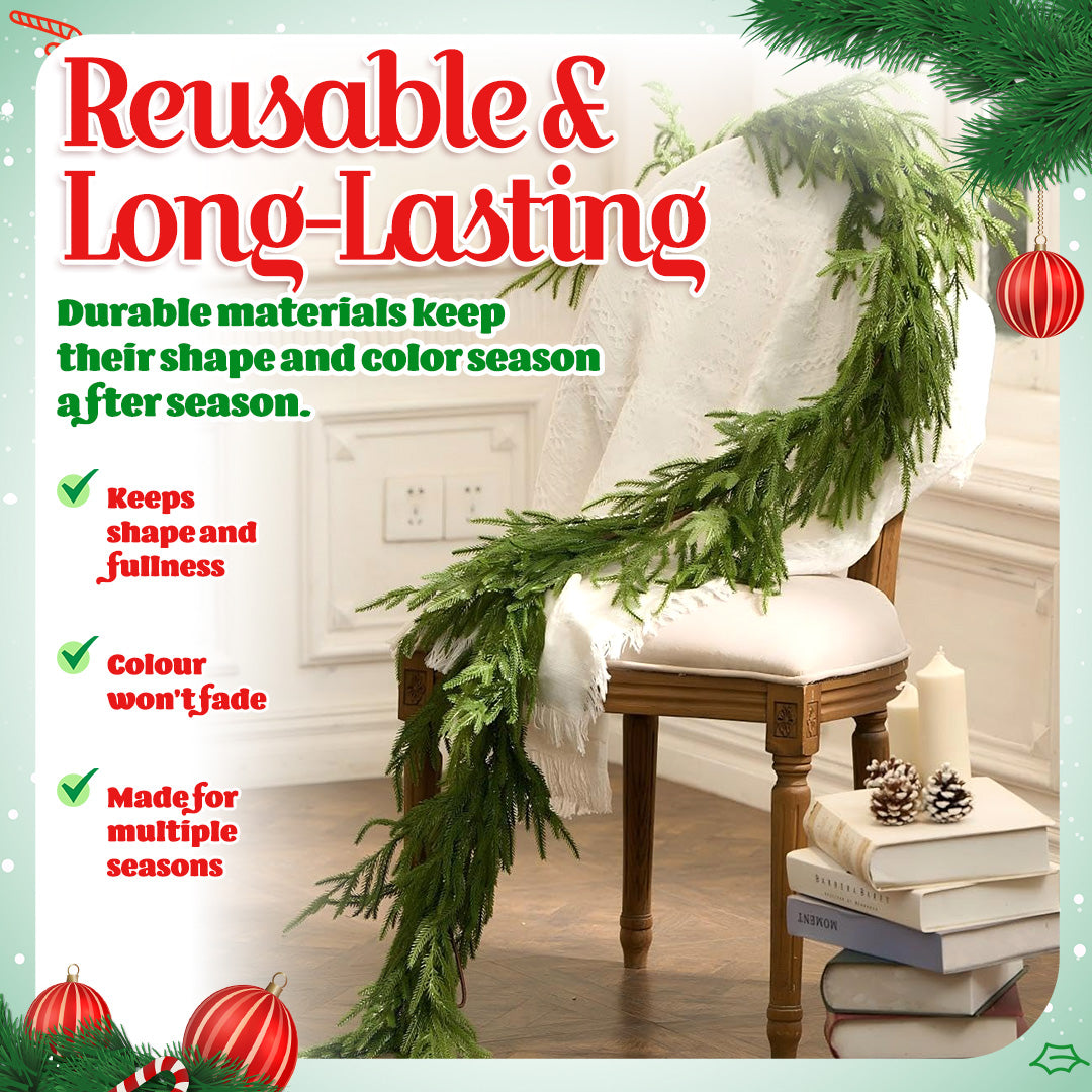 🎅🏻Christmas Sale 50% OFF!! 🎄 Christmas Artificial Norfolk Pine Garland✨